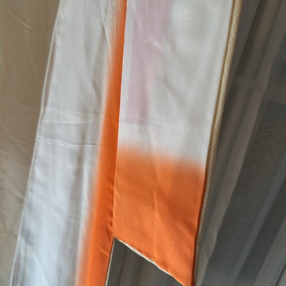 Vintage soft yellow silk floral kimono robe OS EVC - Picture 10 of 11